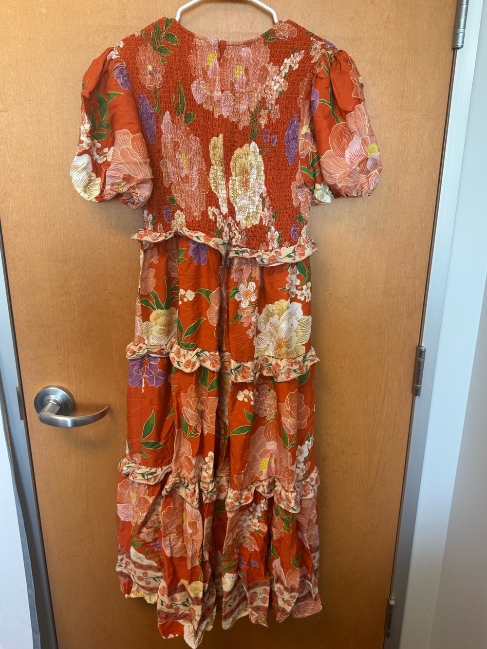 FARM Rio Orange Smocked Floral Maxi Dress - Picture 3 of 3